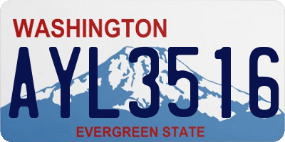 WA license plate AYL3516