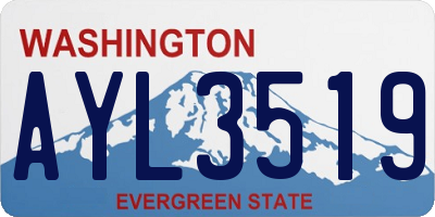WA license plate AYL3519