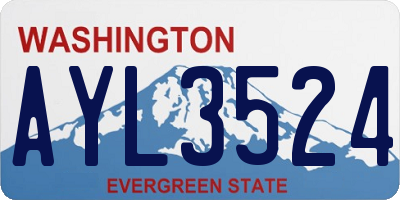 WA license plate AYL3524