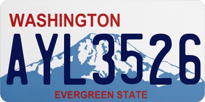 WA license plate AYL3526