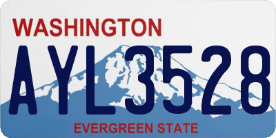 WA license plate AYL3528