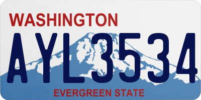 WA license plate AYL3534
