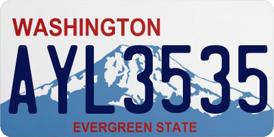 WA license plate AYL3535
