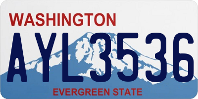 WA license plate AYL3536