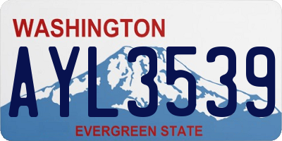 WA license plate AYL3539