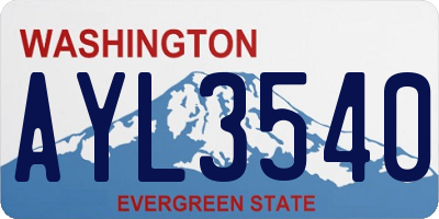 WA license plate AYL3540