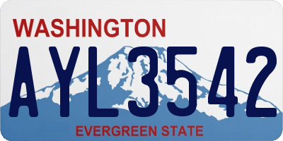 WA license plate AYL3542