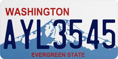 WA license plate AYL3545
