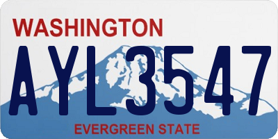 WA license plate AYL3547