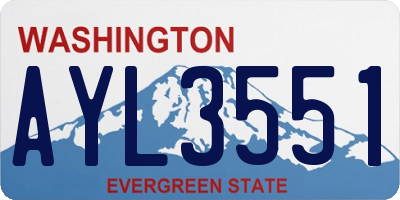 WA license plate AYL3551