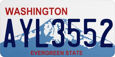 WA license plate AYL3552