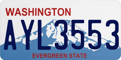 WA license plate AYL3553