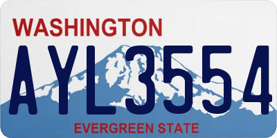 WA license plate AYL3554