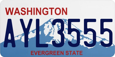 WA license plate AYL3555