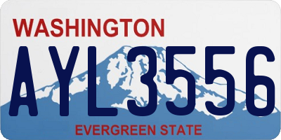 WA license plate AYL3556