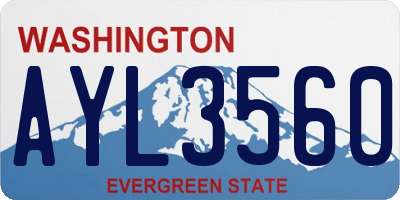 WA license plate AYL3560