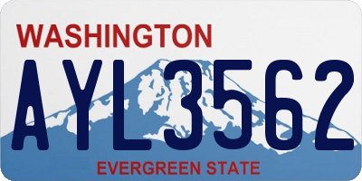 WA license plate AYL3562