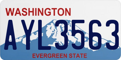 WA license plate AYL3563