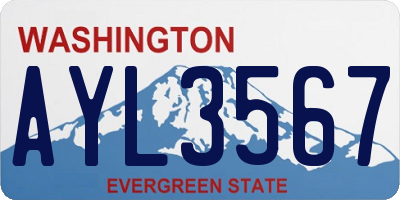 WA license plate AYL3567