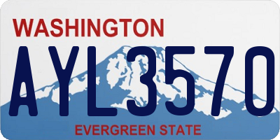 WA license plate AYL3570