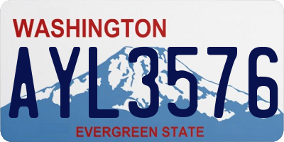 WA license plate AYL3576