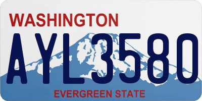WA license plate AYL3580