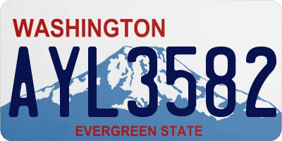 WA license plate AYL3582