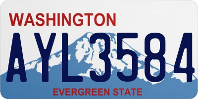 WA license plate AYL3584