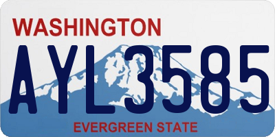 WA license plate AYL3585