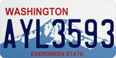 WA license plate AYL3593