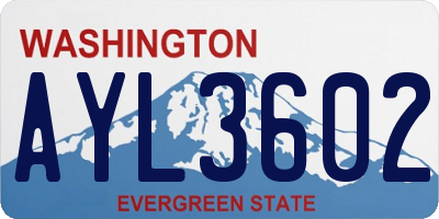 WA license plate AYL3602
