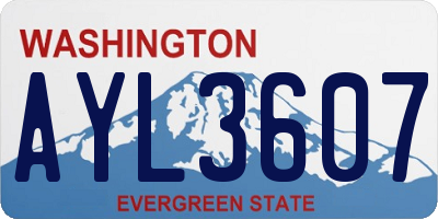 WA license plate AYL3607