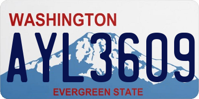 WA license plate AYL3609