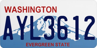 WA license plate AYL3612