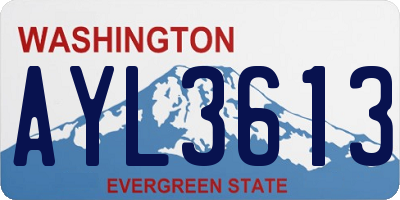 WA license plate AYL3613