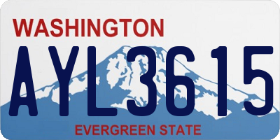 WA license plate AYL3615