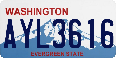 WA license plate AYL3616