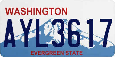WA license plate AYL3617