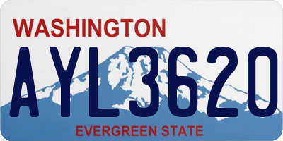WA license plate AYL3620