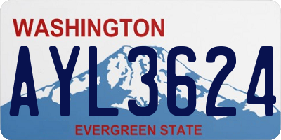 WA license plate AYL3624