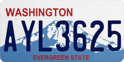 WA license plate AYL3625