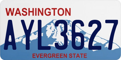 WA license plate AYL3627