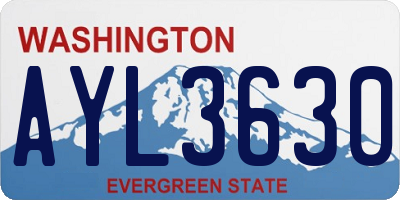 WA license plate AYL3630