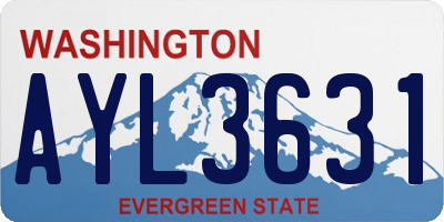 WA license plate AYL3631