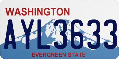 WA license plate AYL3633