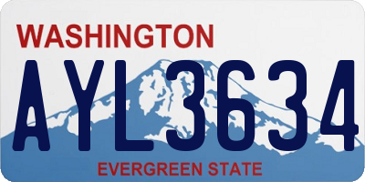 WA license plate AYL3634