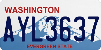 WA license plate AYL3637