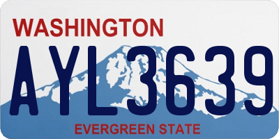 WA license plate AYL3639