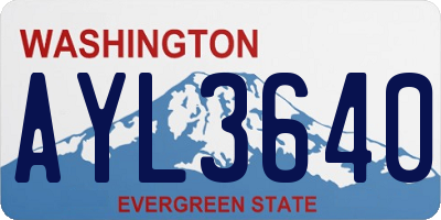 WA license plate AYL3640