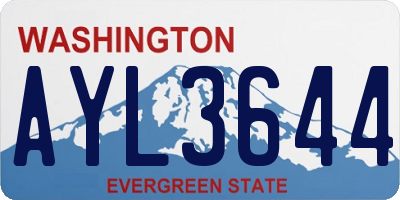 WA license plate AYL3644